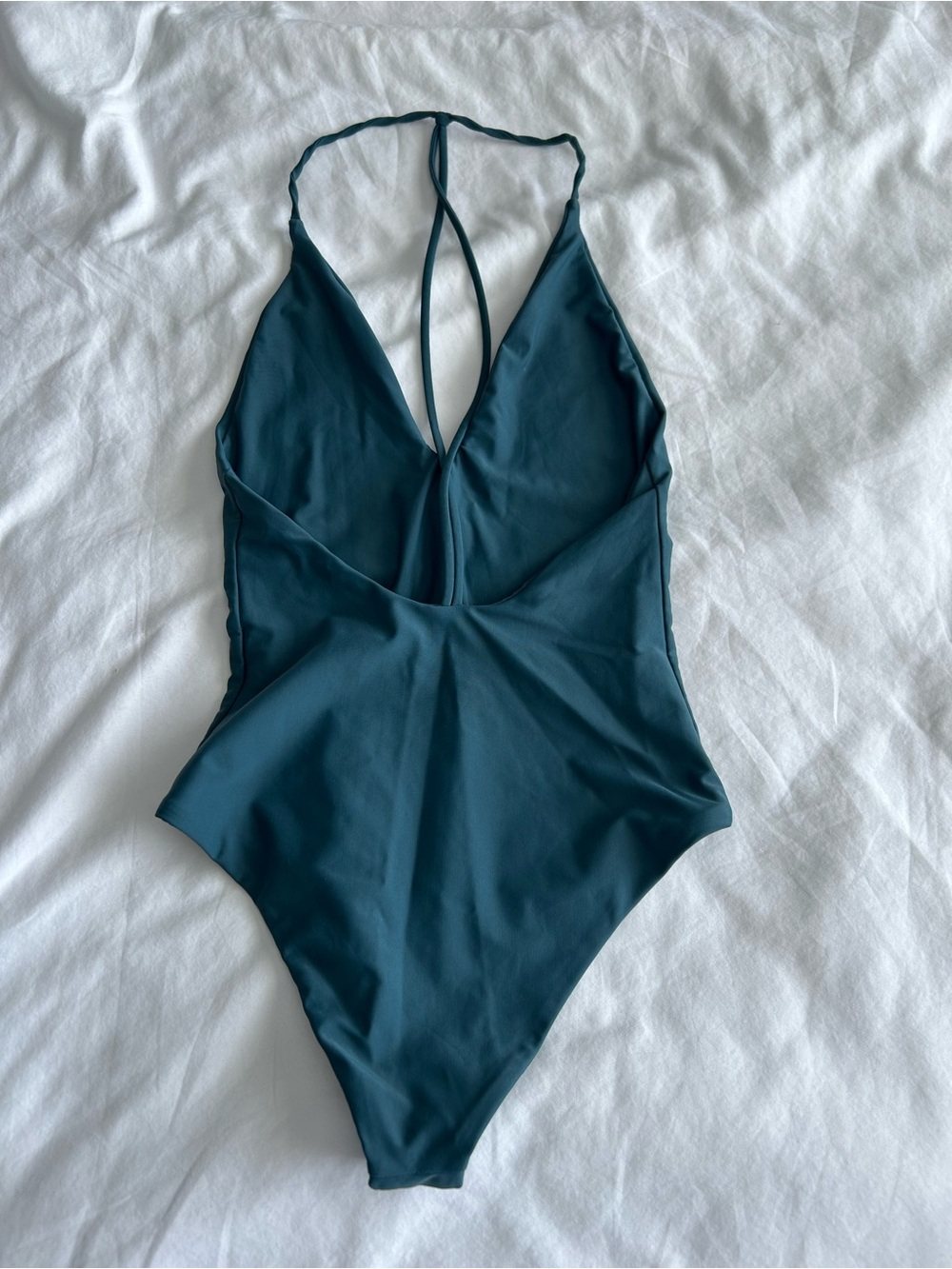 Jade Swim Teal Blue Strappy V-Neck One-Piece Swimwear - Picture 7 of 7